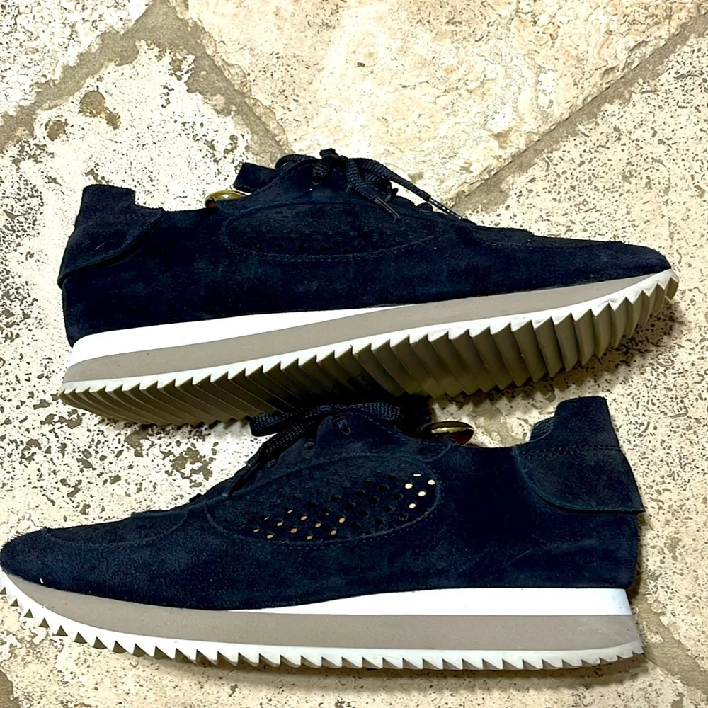 Pedro Garcia Omega Suede Sneakers Black Size 44 - Picture 1 of 13
